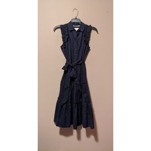 Kate Spade Sleeveless Ruffle Poplin Dress